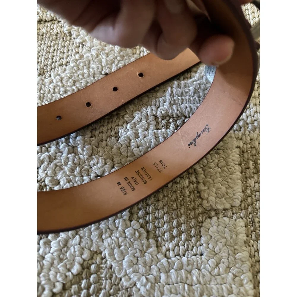 Vintage Red Western Style Italian Garuglieri Leather Boho Belt Sz Small 37.5” L